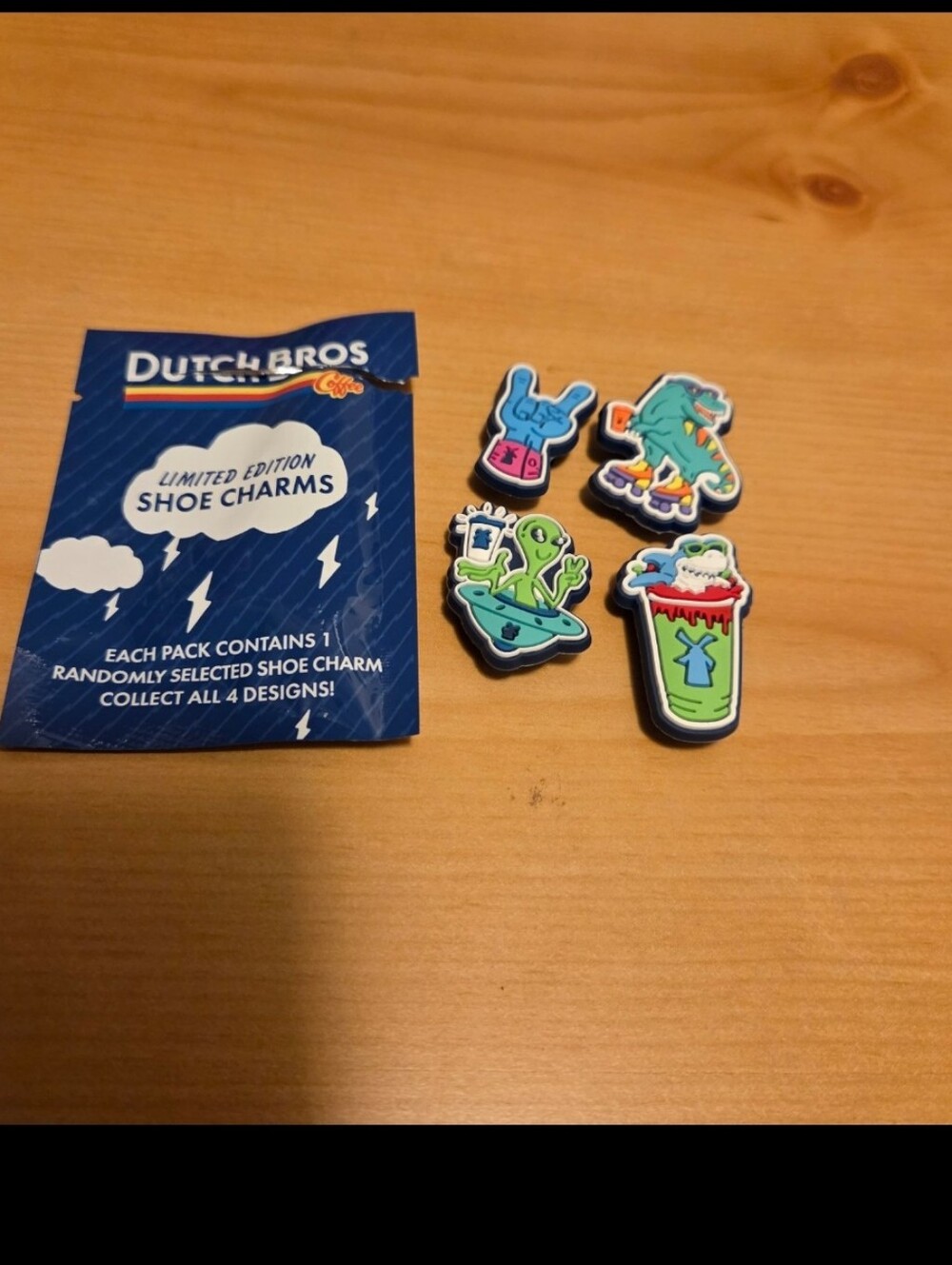 Dutch Bros Limited Edition Shoe Charms 2026 Merch Drop Opened Package All 4